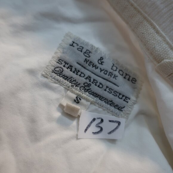 Mens Rag & Bone White 3/4 Button Top S - Picture 5 of 5